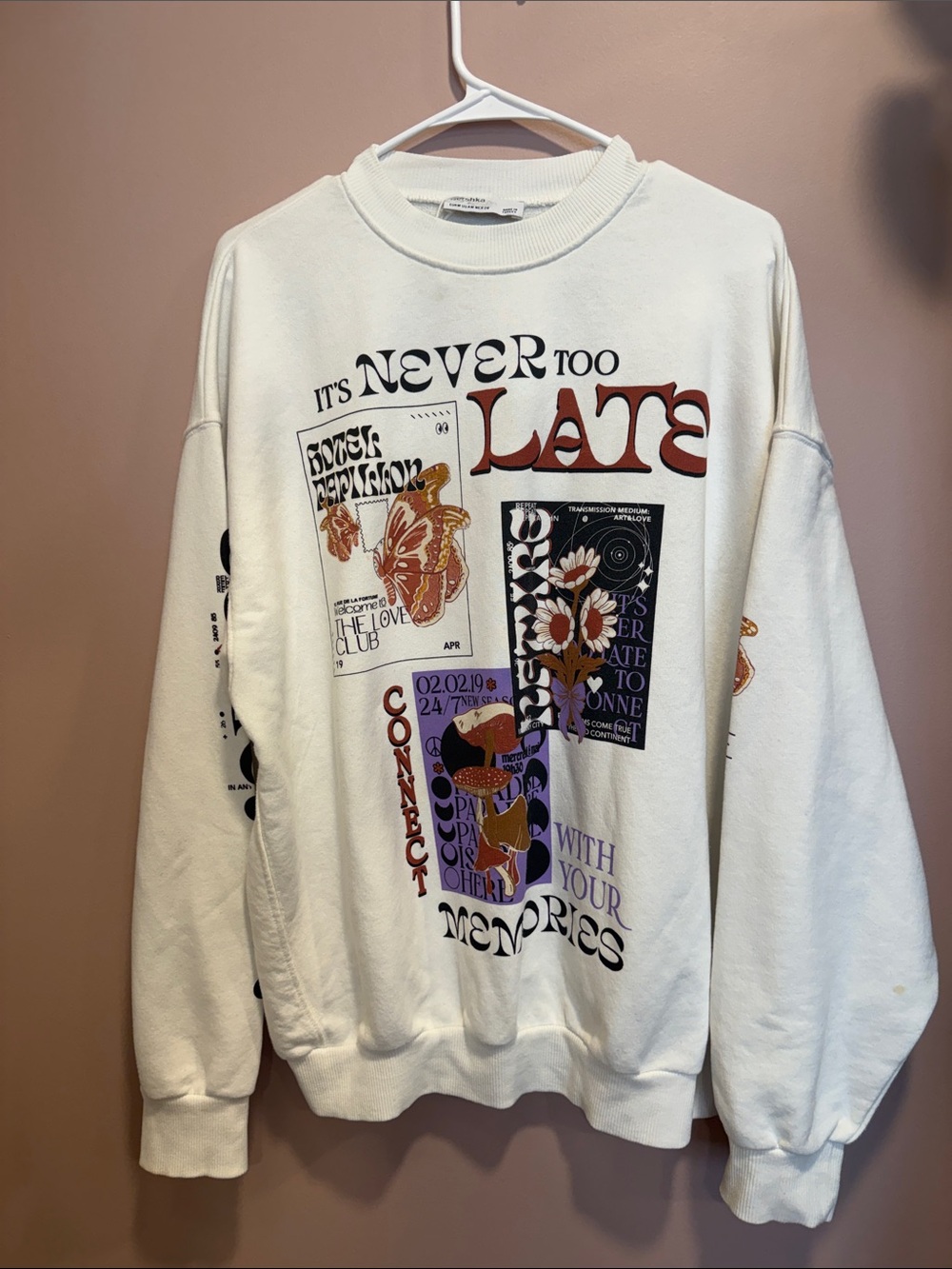 Bershka Graphic Crewneck Sweatshirt